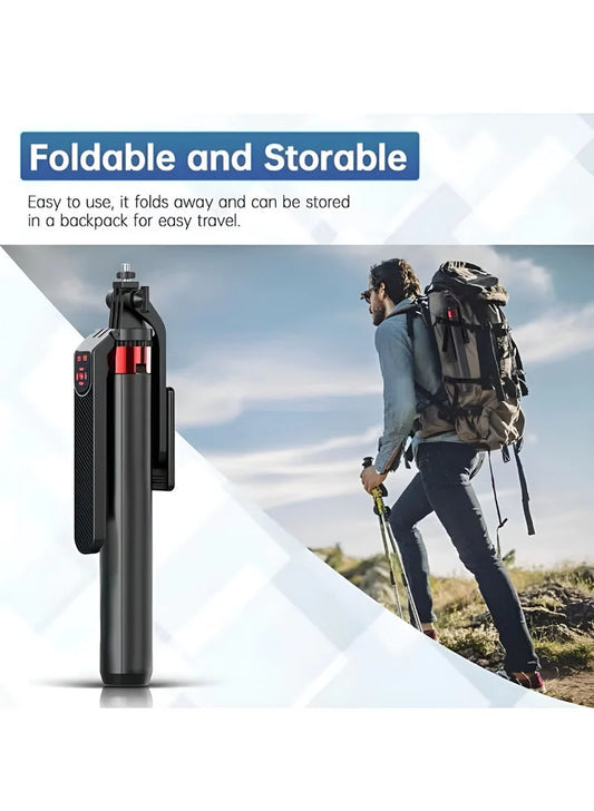 Trépied Selfie Stick 2-en-1 avec Télécommande Bluetooth – Support Téléphone & Caméra