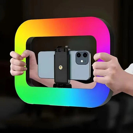 Ring Light Rectangulaire RGB 20W Rechargeable – Éclairage Professionnel pour TikTok, Reels & Streaming