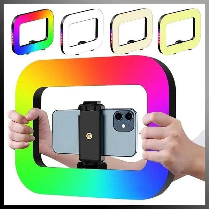 Ring Light Rectangulaire RGB 20W Rechargeable – Éclairage Professionnel pour TikTok, Reels & Streaming