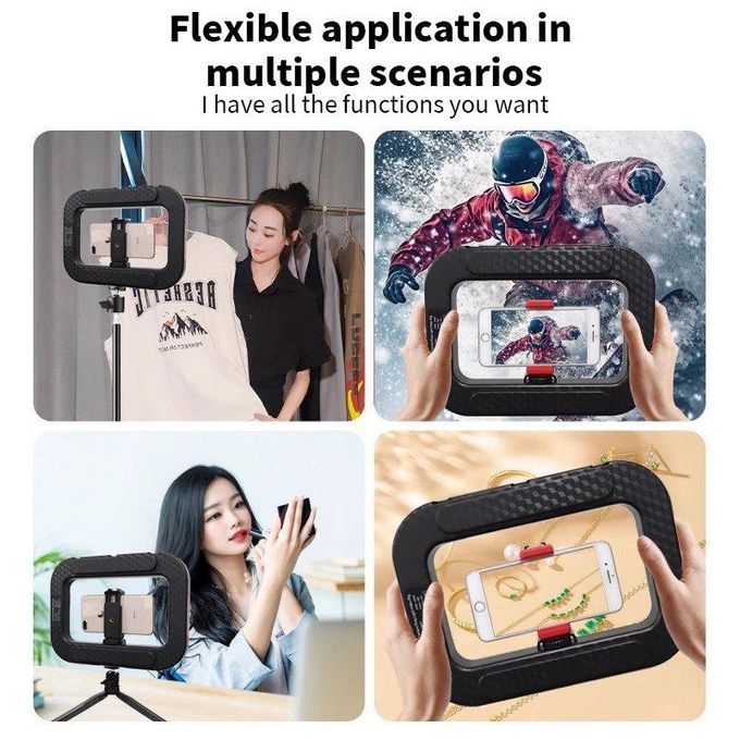 Ring Light Rectangulaire RGB 20W Rechargeable – Éclairage Professionnel pour TikTok, Reels & Streaming