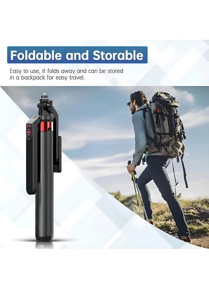 Trépied Selfie Stick 2-en-1 avec Télécommande Bluetooth – Support Téléphone & Caméra